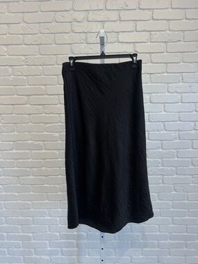 By Together Black Midi Slip Skirt